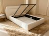 Polsterbett Orio - Bettkasten mit Gasdruckfedern - Doppelbett mit Lattenrost, Bett mit Polsterkopfteil, Bettgestell, Schlafzimmer, Bouclé-Stoff (180 x 200 cm, Beige (Coral 65)) Bild 4