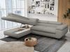 Mks Möbel 'Peter L-form' Ecksofa mit Bettfunktion, Bettkasten & einstellbaren Kopfstützen, Hellgrau, Boucle, mit Topper, links Bild 3