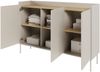 Selsey 'Tovi' Sideboard 3-türig, 140 cm, Kaschmirgrau / Holzoptik Eiche Bild 4