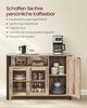 Vasagle Sideboard Küchenschrank, Kommode, mit 3 Türen, 33 x 33 x 110 cm, Naturfarben-Schwarz Bild 3