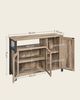 Vasagle Sideboard Küchenschrank, Kommode, mit 3 Türen, 33 x 33 x 110 cm, Naturfarben-Schwarz Bild 5