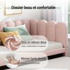 Merax Daybett Polsterbett 90x200cm mit Ausziehbett, Schlafsofa Tagesbett mit Rückenlehne, Jugendbett Kinderbett mit Lattenrost, Sofabett Daybett Samt, Rosa Bild 5