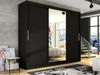 Kleiderschrank Aston I 250 (Farbe: Schwarz / Spiegel, ohne Beleuchtung) Bild 2