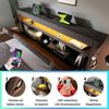 Novelux Polsterbett 180x200 mit Bettkasten & LED – Leinen Grau, Doppelbett mit Stauraum-Kopfteil, Ladefunktion (USB/Typ-C), stabiles Hydraulisches Bettgestell Bild 3