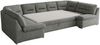 Ecksofa, Sofa big XXL, Wellenfedern, Wohnlandschaft XXL, mit Schlaffunktion - COMODO U - Grau Stoff - Topper T25 Bild 5