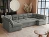 Ecksofa, Sofa big XXL, Wellenfedern, Wohnlandschaft XXL, mit Schlaffunktion - COMODO U - Grau Stoff - Topper T25 Bild 2