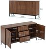 Flieks Kommode mit 3 Schubladen und 2 Türen (1 St, 150x40x80 cm, mit verstellbare Regal), Sideboard Küchenschrank Wohnzimmer Eichefarbe Bild 4