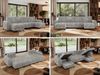 U-förmige Ecksofa, XXL Universalecke mit losen Kissen zum Wohnzimmer, Bettkästen und Schlaffunktion, schwarze Metallbeine - AXEL U - Hellgrau Cord Bild 2