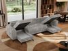 U-förmige Ecksofa, XXL Universalecke mit losen Kissen zum Wohnzimmer, Bettkästen und Schlaffunktion, schwarze Metallbeine - AXEL U - Hellgrau Cord Bild 5
