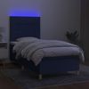 vidaXL Boxspringbett mit Matratze & LED Blau 90x190 cm Stoff 3135403 Bild 4