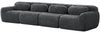 Ecksofa mit großzügiger Sitzfläche, Plüschstoff (Grau), modulares Design, 32D-Hochresilienz-Komfort, sofort einsatzbereit,378x104x73 cm Bild 4