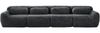 Ecksofa mit großzügiger Sitzfläche, Plüschstoff (Grau), modulares Design, 32D-Hochresilienz-Komfort, sofort einsatzbereit,378x104x73 cm Bild 5