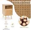 COSTWAY Nachttisch (2-St), Rattan, mit offenem Regal & Tür, 40 x 39 x 70 cm Bild 3