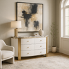 Livin Hill Stilig ST920 Kommode, MDF, Kunstmarmor, Edelstahl, 85 x 40 x 140 cm Bild 5