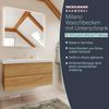 FACKELMANN MILANO Waschbecken mit Unterschrank 107 cm breit, Braun hell, Waschbecken Keramik Weiß Bild 2
