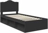 vidaXL Bettrahmen Schwarz 100 x 200 cm Massives Kiefernholz 3413345 Bild 4