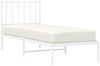 vidaXL Metallbett ohne Matratze mit Kopfteil Weiß 75x190 cm 374476 Bild 3