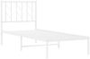 vidaXL Metallbett ohne Matratze mit Kopfteil Weiß 75x190 cm 374476 Bild 4