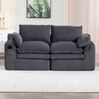 2-Sitzer Sofa 191 x 94 x 85 cm aus Cord in Dunkelgrau – mit Seitentaschen, Kissen und Federkern Bild 5