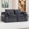 2-Sitzer Sofa 191 x 94 x 85 cm aus Cord in Dunkelgrau – mit Seitentaschen, Kissen und Federkern Bild 2