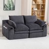 2-Sitzer Sofa 191 x 94 x 85 cm aus Cord in Dunkelgrau – mit Seitentaschen, Kissen und Federkern Bild 3