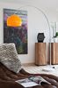 Bogenlampe Kunststoff, Marmor und Metall Orange Bild 3