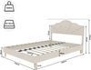 Flieks Doppelbett 140x200cm, Polsterbett mit Kopfteil & Bettkasten, Einzigartiges Nietendesign, Beige Bild 4