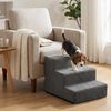 FEANDREA Hundetreppe für Kleine Hunde, 3 Stufen Waschbare Katzentreppe aus Schaumstoff für Sofa, 46 x 40 x 33 cm, Grau Bild 2