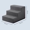 FEANDREA Hundetreppe für Kleine Hunde, 3 Stufen Waschbare Katzentreppe aus Schaumstoff für Sofa, 46 x 40 x 33 cm, Grau Bild 5