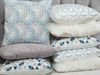 Kissen 2er Set Ohne Muster DAISY Webpelz 45 x 45 cm Helles Beige Bild 3