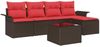 vidaXL Gartensofa-set mit Kissen 6 pcs Braun Poly-Rattan 3345334 Bild 2