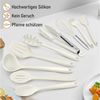 LuxusKollektion Silikonform Küchenhelfer Silikon 9tlg Pfannenwender Grillzange antihaft Weiß Bild 3