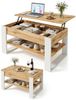 TREND WERK Couchtisch Lift-Couchtisch höhenverstellbar Sofatisch 92×54 cm mit Stauraum, verstecktem Fach Wohnzimmertisch Holz modern Bild 2