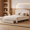Simurq Polsterbett Bett 140x200 cm mit Stauraum Doppelbett Stauraumbett Mit Ladefunktion, Bettgestell mit Lattenrost, Schubladen und gepolstertem Kopfteil Bild 3