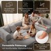 skølm 'Lofn' Modulares Sofa 4 Sitzer, 300x200 cm, Vollschaumcouch mit Metallgestell, Cord hellgrau, Schlafsofa vakuumverpackt, kein Aufbau erforderlich Bild 2