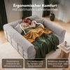 skølm 'Lofn' Modulares Sofa 4 Sitzer, 300x200 cm, Vollschaumcouch mit Metallgestell, Cord hellgrau, Schlafsofa vakuumverpackt, kein Aufbau erforderlich Bild 4