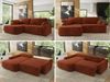 Ecksofa, L-förmiges, lose Kissen, DL-Schlaffunktion, (H 100 x T 187 x B 273 cm) - CUBO L - Plüsch Orange - linke Seite Bild 2