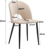 Merax Essgruppe, (Set,140×80cm Esstisch mit 4 Stühlen), Moderner Küchentisch Set, Samt Esszimmerstuhl Mit Diamantmuster, Verstellbare Stuhlbeine, Beige Samt, MDF Tischplatte in Grau, Schwarz Tischbeine Bild 4