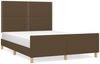 vidaXL Polsterbett mit Kopfteil Stoff Dunkelbraun 140x190 cm Bild 2