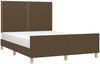 vidaXL Polsterbett mit Kopfteil Stoff Dunkelbraun 140x190 cm Bild 3