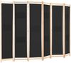 vidaXL 6-teiliger Raumteiler Schwarz 240 x 170 x 4 cm Stoff 248186 Bild 3
