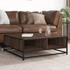 Couchtisch, Sofatisch Braun Eichen-Optik 80x80x30 cm Holzwerkstoff Metall Bild 2