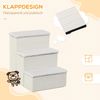 Haustiertreppe faltbar mit Stauraum, 3 Stufen, 40 x 54 x 48 cm, Weiß Bild 3