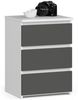 Home Collective Kommode 40 cm breit Holz Highboard Sideboard für Flur Schlafzimmer Wohnzimmer (Mehrzweckschrank Schrank schmal Kommode Schlafzimmer mit Schubladen), Kinderzimmer Organizer, 57 cm hoch mit 3 Schubladen weiß-grau Bild 5