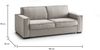 Dmora 2-Sitzer Schlafsofa Alisa, Wohnzimmersofa mit drehbarer Öffnung, gepolsterter Stoff, schmale Armlehnen, 100 % Made in Italy, cm 180x95h90, Taupe Bild 3