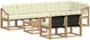 vidaXL Outdoor-Sofagarnitur mit Kissen 9 pcs Weiß und Creme 3389628 Bild 2
