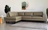 Home affaire Ecksofa Pinto, 290 cm, Cord, Chenille, Lederoptik, Ottomane links / rechts, mit Keder, schwarze Metallfüße, Wellenunterfederung Bild 2