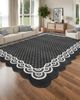 GarveeMore Teppich eleganter und hübscher Flachflor-Teppich mit Wellenrand, rechteckig, Höhe: 7 mm, waschbar, rutschfest, für Wohnzimmer/Schlafzimmer/Esszimmer/Flur/Diele Bild 1