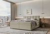 99rooms Bergamo Boxspringbett Webstoff MALMO_NEW Beige 180x200 cm Schaum Topper 6 cm Bild 1