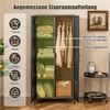 KOMFOTTEU Kleiderschrank Garderobenschrank aus PE-Rattan mit 4 Aufbewahrungswürfeln Bild 4
